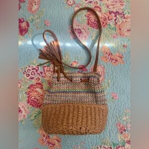 Carlos by Carlos Santana Brown and Tan Crossbody Bucket Bag